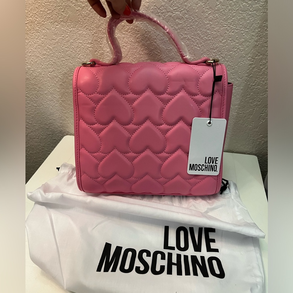 NWT Love Moschino Quilted Pink Bag (+Crossbody strap) - Picture 2 of 7